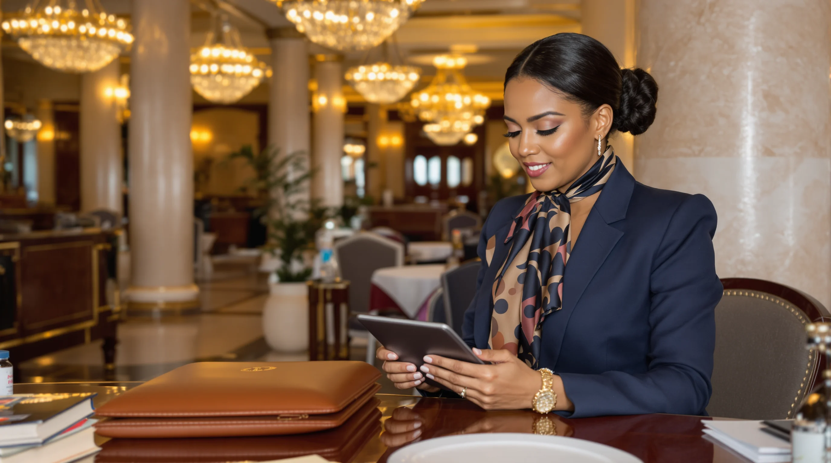 Premium concierge services - Professional concierge organizing VIP experiences, exclusive reservations, and luxury travel planning